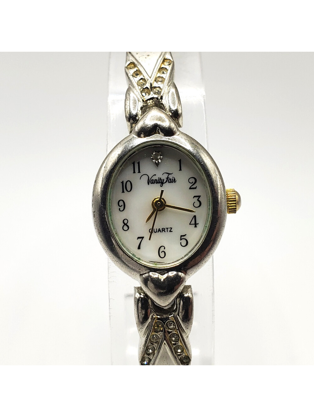 Vanity Fair Watch Women Ov White Dial Silver Expandable Band New Battery